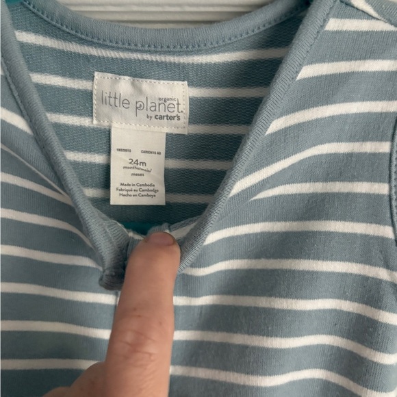 NWT Little Planet Striped Sleeveless Baby Romper - Picture 3 of 4